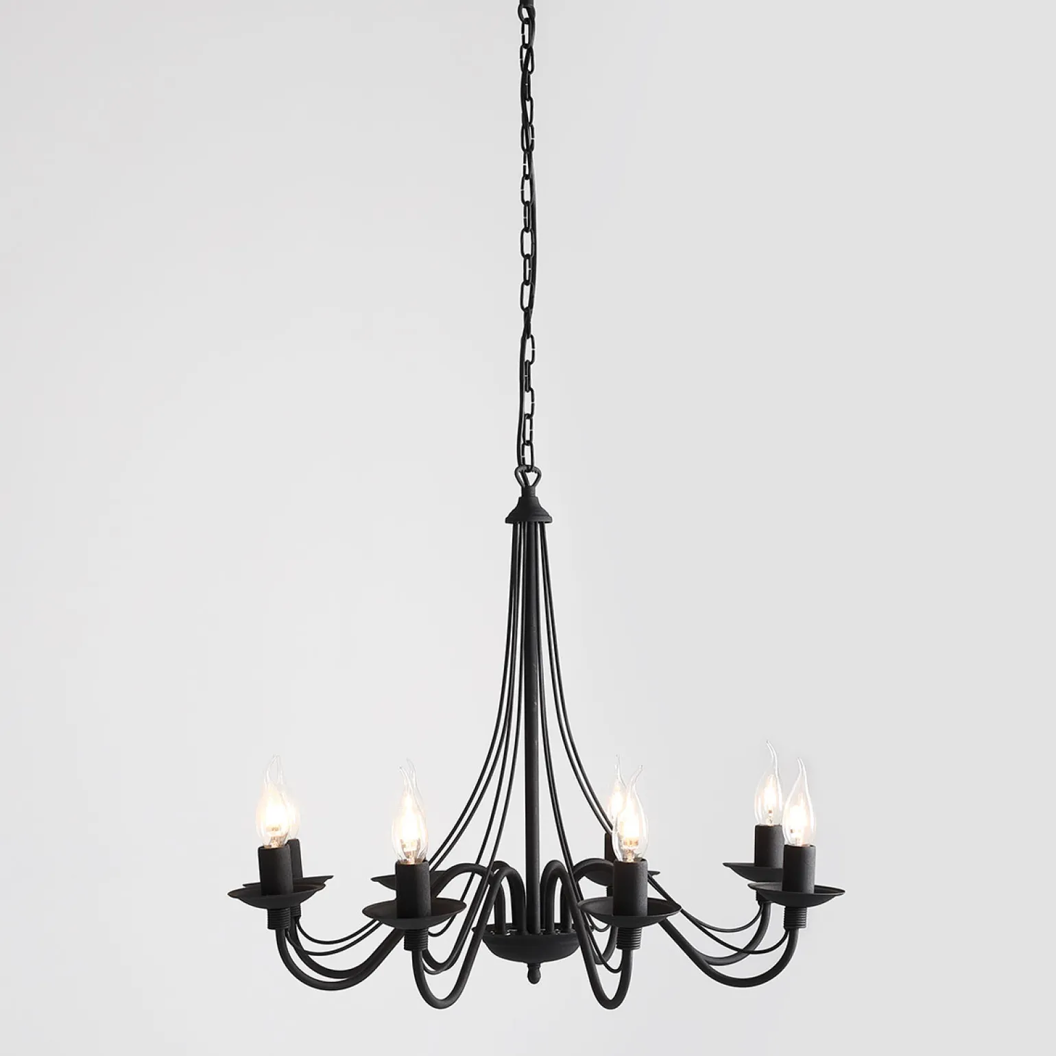 Sklep Kaja Żyrandol typu świecznik czarny loft 397P1 8-PŁ RÓŻA | Kaja Oświetlenie
