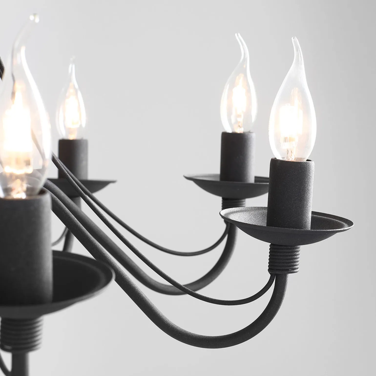 Sklep Kaja Żyrandol typu świecznik czarny loft 397P1 8-PŁ RÓŻA | Kaja Oświetlenie