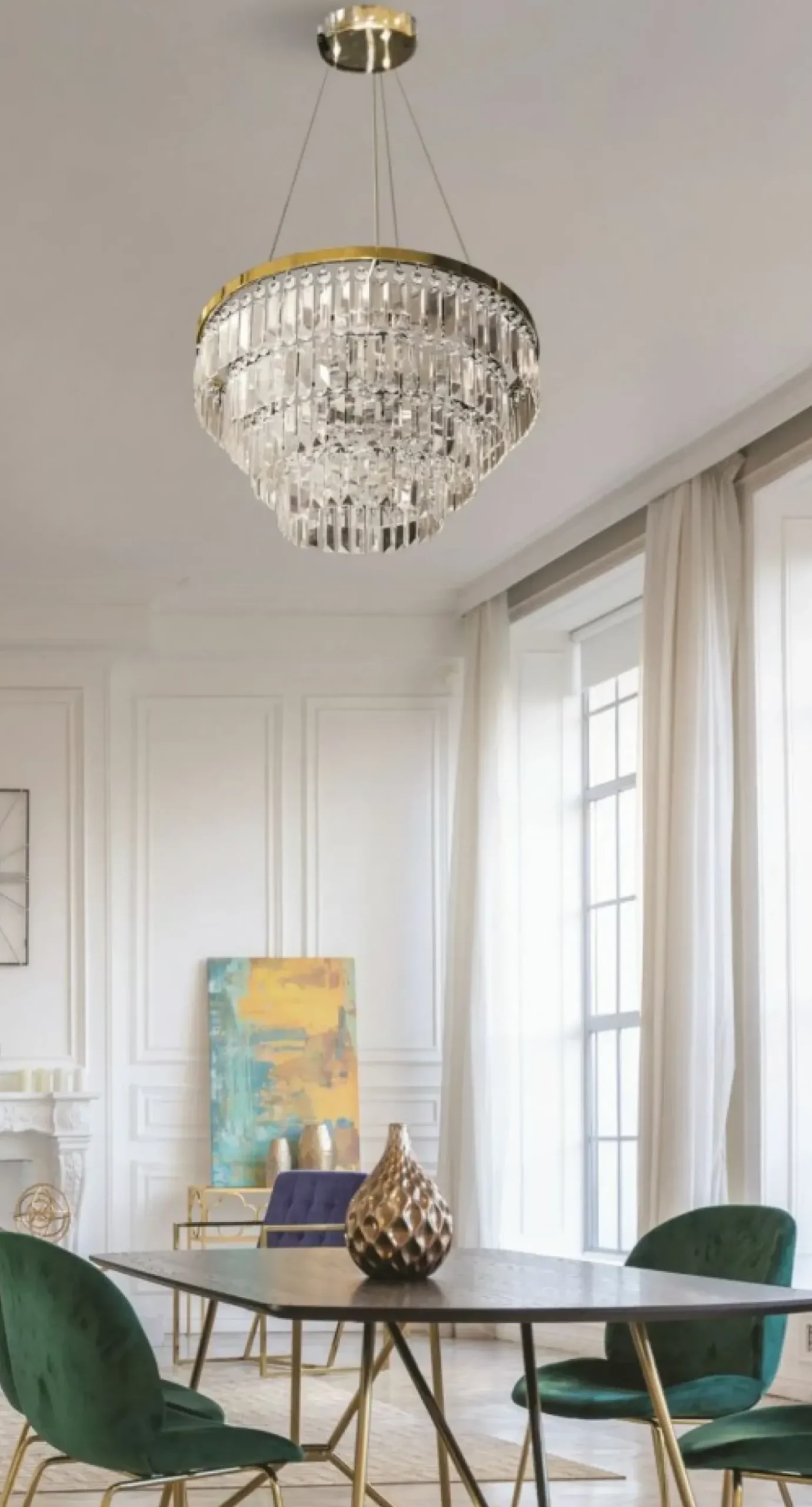 Online Żyrandol w stylu glamour, wiszące kryształy AZ4906 SALERNO | Kaja Żyrandole Nowoczesne