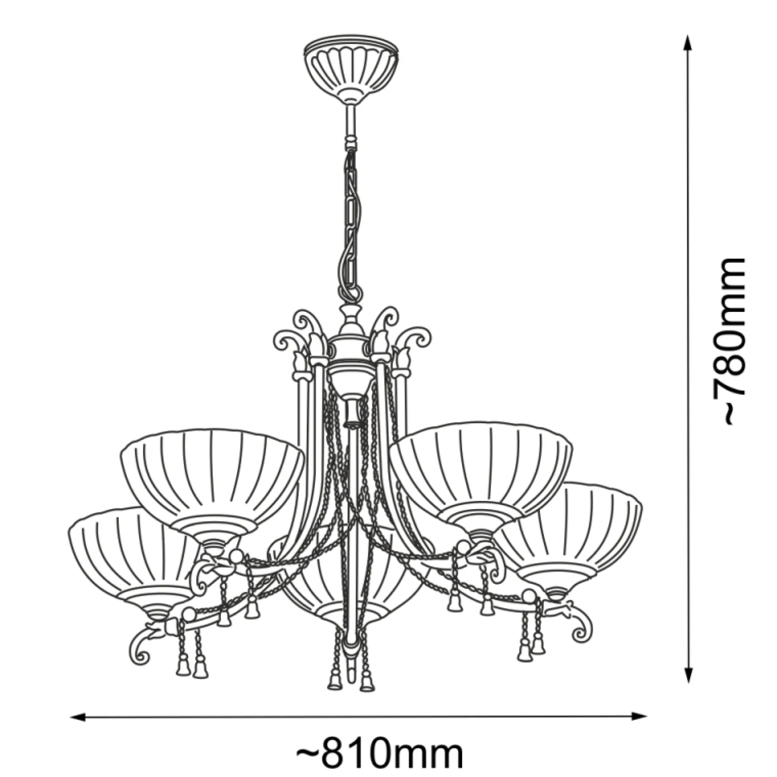 Sklep Kaja Żyrandol w stylu pałacowym, do salonu ANT 8315 GRANADA | Kaja
