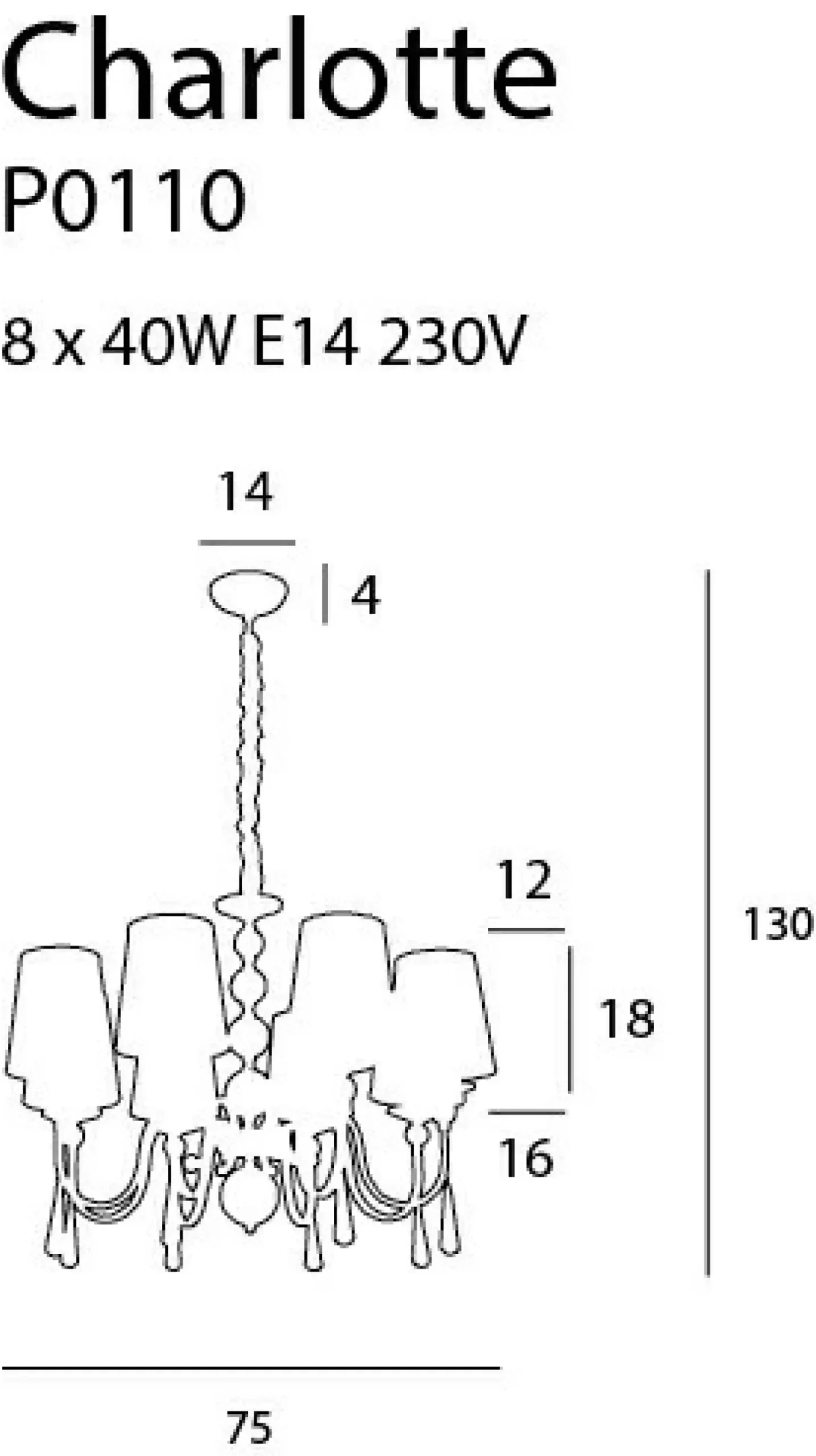 Sklep Kaja Żyrandol z abażurami i kryształkami MX P0110 CHARLOTTE | Kaja