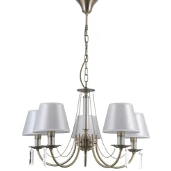 Sklep Kaja Żyrandol z białymi abażurami PND-28366-5 SOLANA | Kaja Oświetlenie