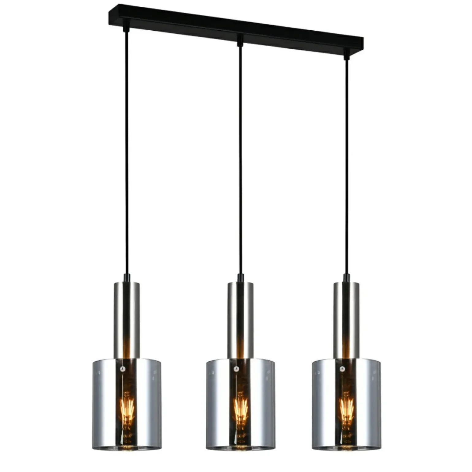 Best Sale Żyrandol z ciemnymi kloszami PND-5581-3-SC+SG SARDO | Kaja Oświetlenie Żyrandole Nowoczesne