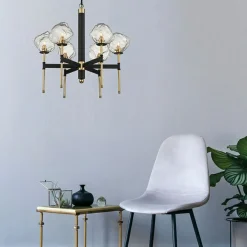 Best Żyrandol z dekoracyjnymi kloszami P0488-06L-SEAC ROCK | Kaja Żyrandole Nowoczesne