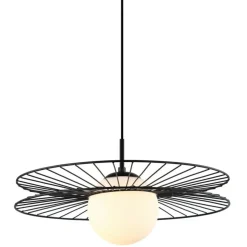 Best Żyrandol z designerską tarczą z drutu MDM-4002/1 BK SANDY | Kaja Żyrandole Nowoczesne