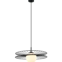 Best Żyrandol z designerską tarczą z drutu MDM-4002/1 BK SANDY | Kaja Żyrandole Nowoczesne