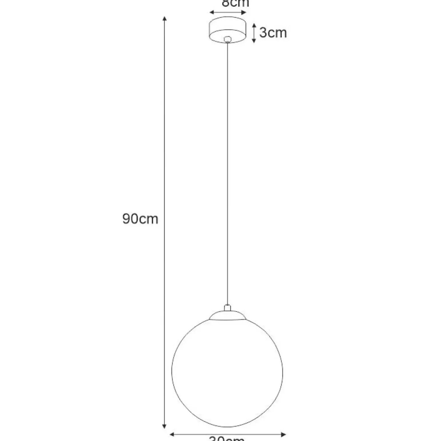 Flash Sale Żyrandol z dużym białym kloszem 30 cm K-4912 ISLA | Kaja Oświetlenie Żyrandole Nowoczesne