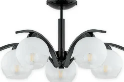 Sklep Kaja Żyrandol z kloszami białymi mrożonymi O2525 W5 CZA | Kaja Oświetlenie