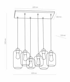 Online Żyrandol z kloszami w kształcie słoików TK 1027 MARCO | Kaja Żyrandole Nowoczesne