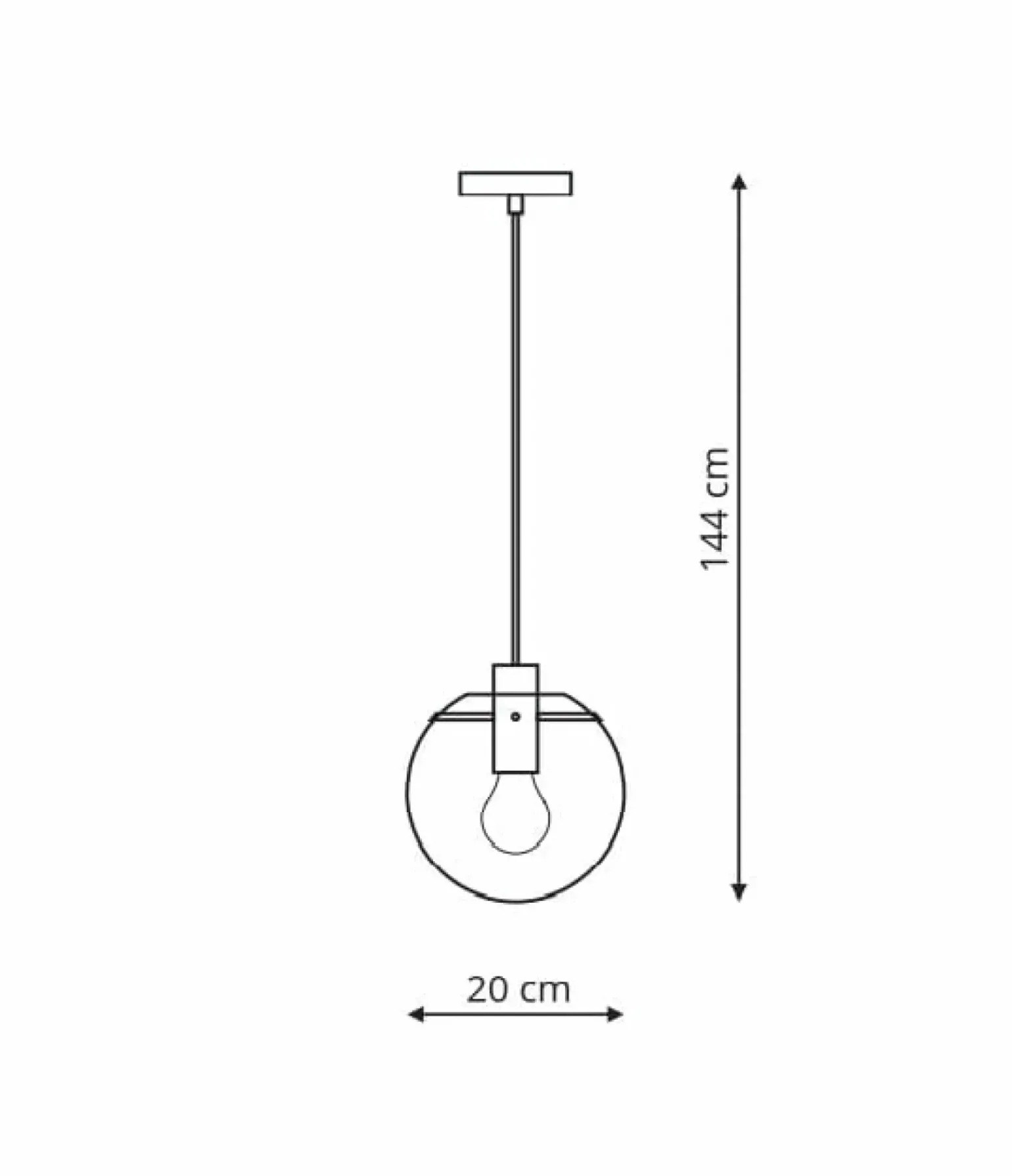 New Żyrandol z kulą ⌀20cm do kuchni LP-004/1P S GD PUERTO | Kaja Żyrandole Nowoczesne