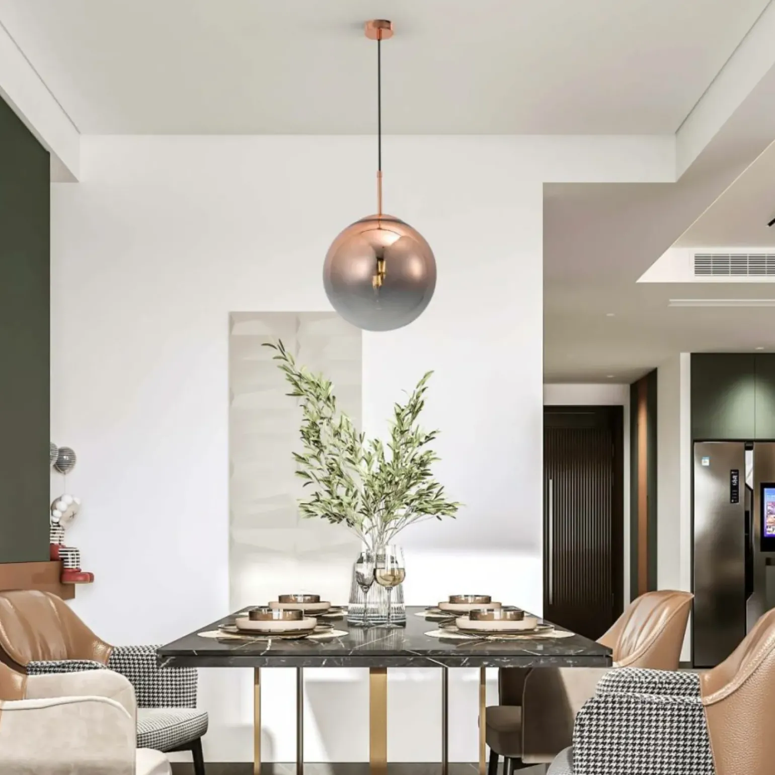 Shop Żyrandol z miedzianym kloszem LP-2844/1P MI PALLA | Kaja Oświetlenie Żyrandole Nowoczesne