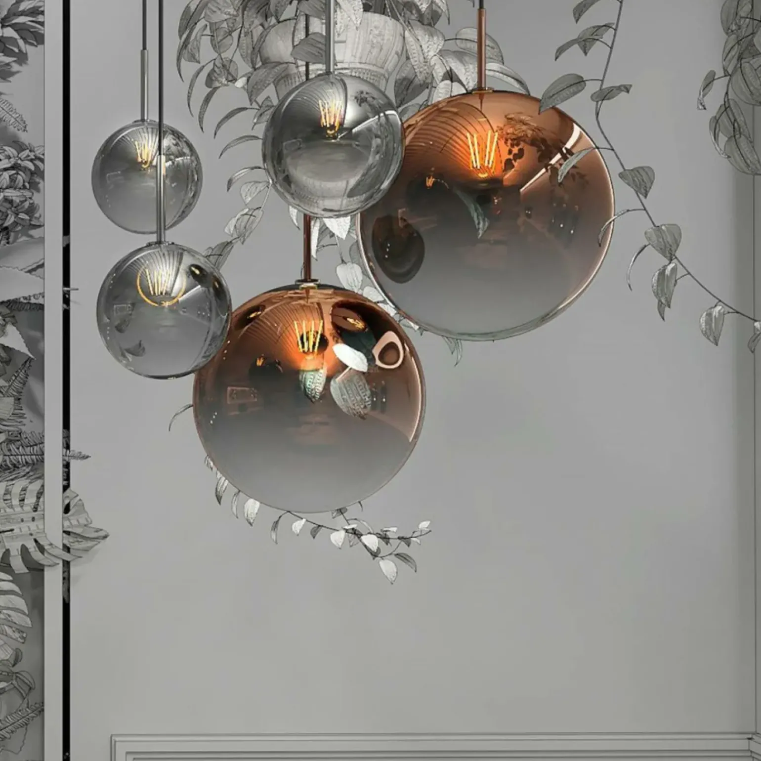 Shop Żyrandol z miedzianym kloszem LP-2844/1P MI PALLA | Kaja Oświetlenie Żyrandole Nowoczesne