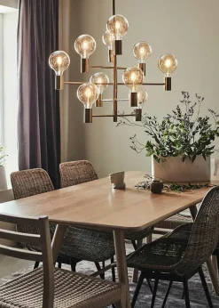 Store Żyrandol z odsłoniętymi żarówkami mosiądz 108117 | Kaja Oświetlenie Żyrandole Nowoczesne