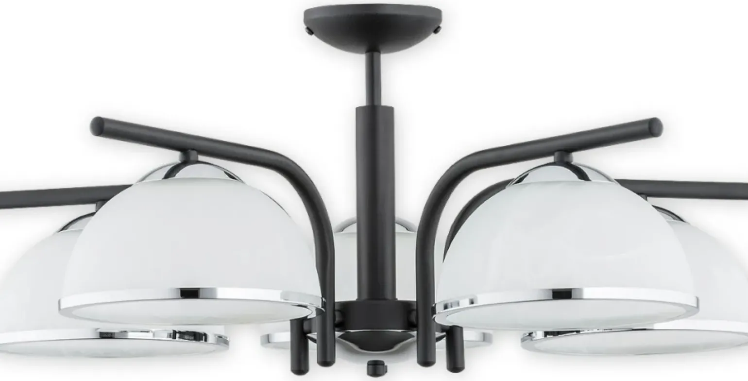 Sklep Kaja Żyrandol z pięcioma białymi kloszami O2925 W5 CZA + CH | Kaja