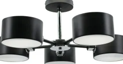 Discount Żyrandol z pięcioma czarnymi abażurami 3020/5 BL 8C | Kaja Oświetlenie Żyrandole Nowoczesne