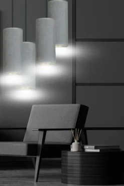 Flash Sale Żyrandol z szaro-złotymi abażurami 1060/4PREM BENTE PREMIUM | Kaja Żyrandole Nowoczesne