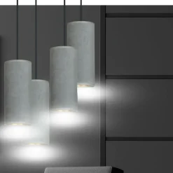 Flash Sale Żyrandol z szaro-złotymi abażurami 1060/4PREM BENTE PREMIUM | Kaja Żyrandole Nowoczesne