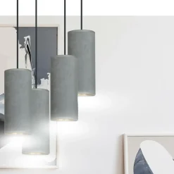 Flash Sale Żyrandol z szaro-złotymi abażurami 1060/4PREM BENTE PREMIUM | Kaja Żyrandole Nowoczesne
