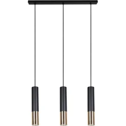 Online Żyrandol z trzema czarno-złotymi tubami K-4871 ASTINA | Kaja Żyrandole Nowoczesne