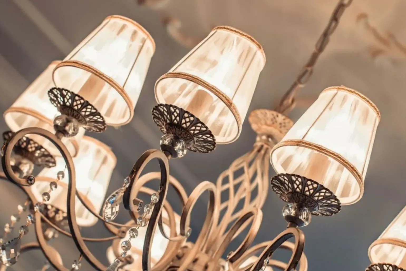 Sklep Kaja Żyrandol z wiszącymi kryształkami ARM247-10-G GRACE | Kaja Oświetlenie