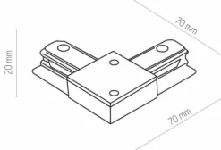 Sklep Kaja Złączka w kształcie L do szyny 1-fazowej TK 4070 TRACER | Kaja