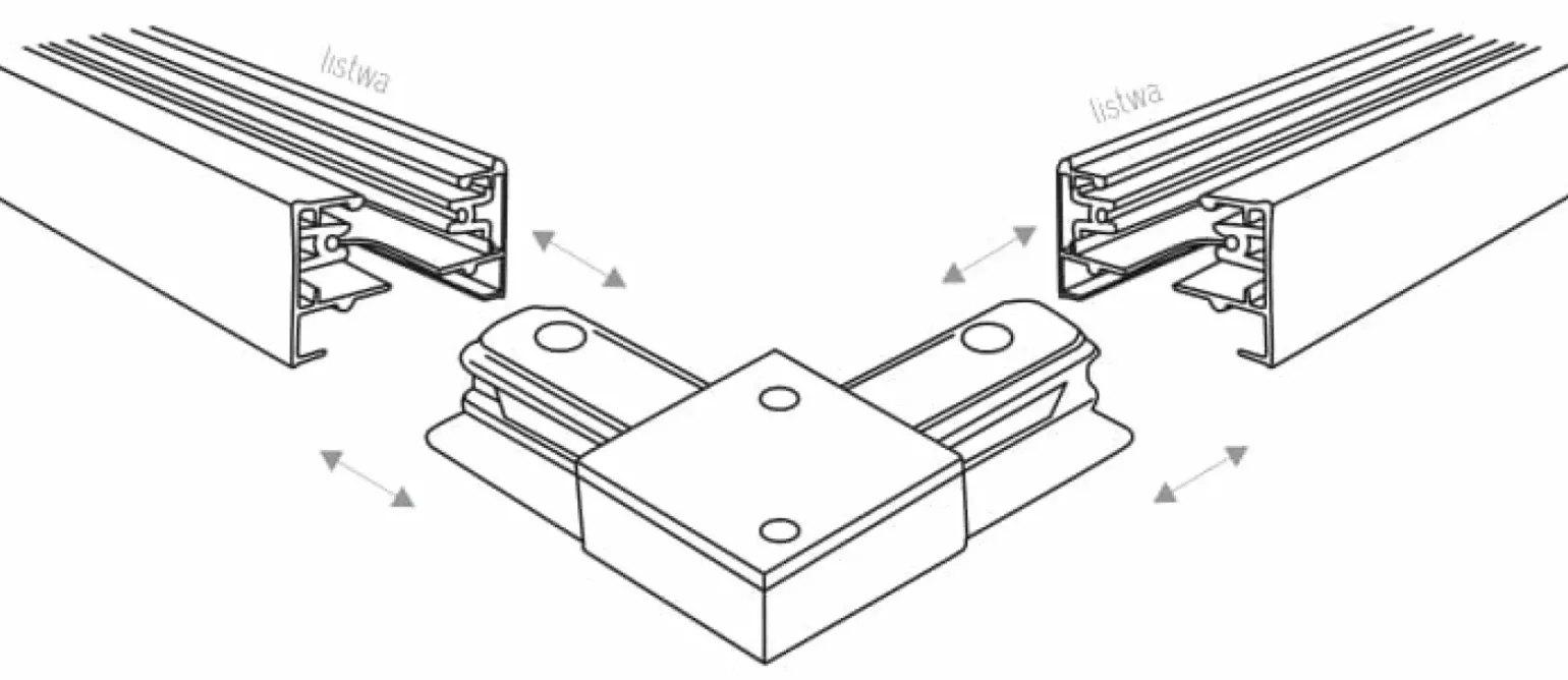 Sklep Kaja Złączka w kształcie L do szyny 1-fazowej TK 4070 TRACER | Kaja