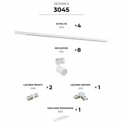 Sklep Kaja Zestaw szyny z reflektorami, kształt L, komplet 2mx2m ZM 3045 | Kaja