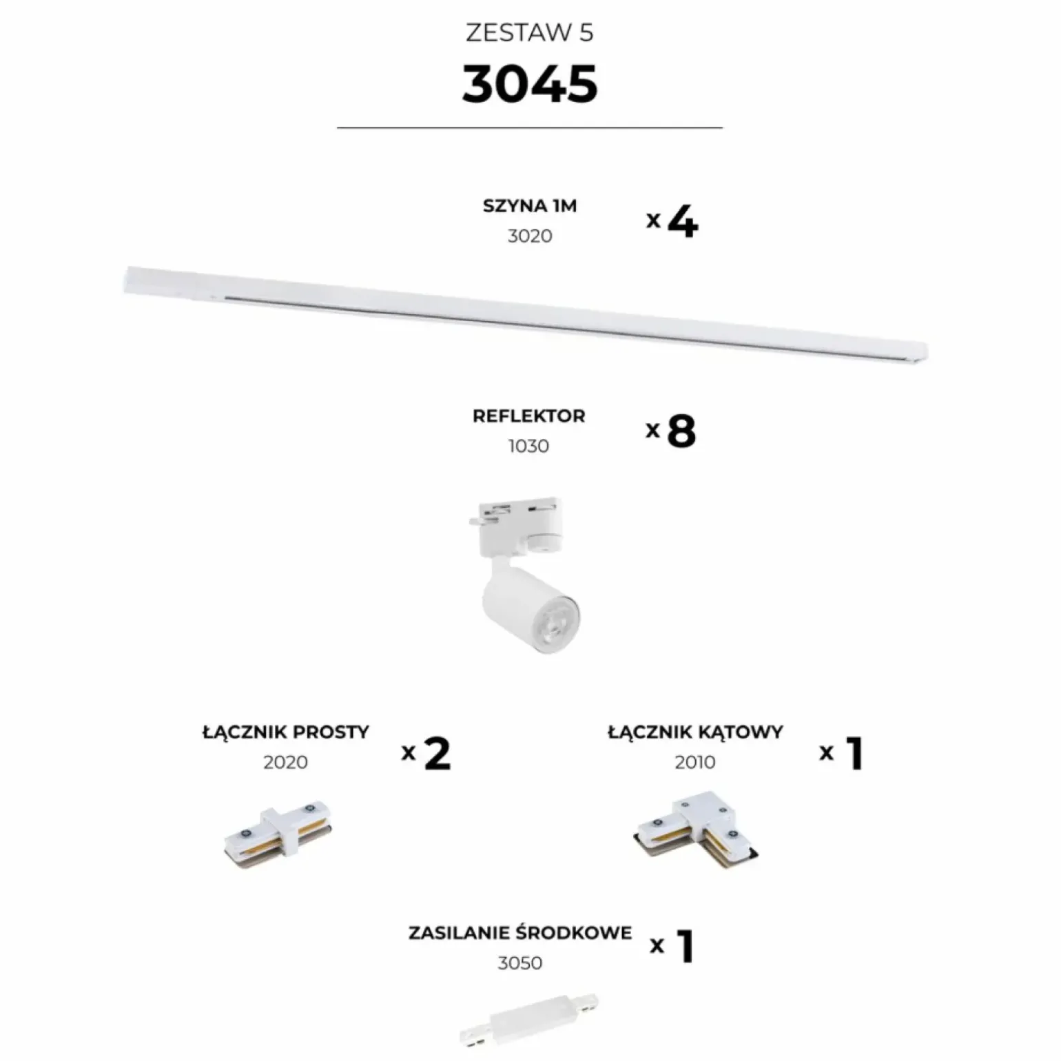 Sklep Kaja Zestaw szyny z reflektorami, kształt L, komplet 2mx2m ZM 3045 | Kaja