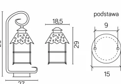 Sklep Kaja Zewnętrzna lampa stojąca, na żarówkę E27 K 4011/1/Z z serii CADIZ | Kaja Oświetl