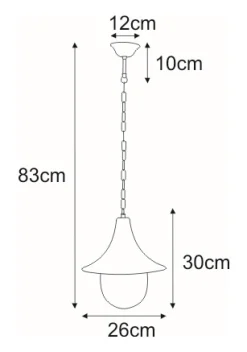 Sklep Kaja Zewnętrzna lampa wisząca na łańcuchu K-8131 CZ BOSTON | Kaja