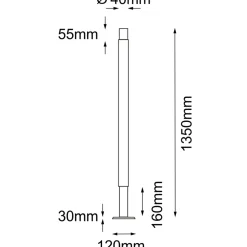 Sklep Kaja Zewnętrzna, prosta lampa stojąca 135cm ANT 9904 NATSU | Kaja