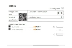 Sklep Kaja Zewnętrzny kinkiet dwukierunkowy AZ4353 COSEL | Kaja