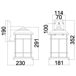 Sklep Kaja Zewnętrzny kinkiet, czarny FE-LIGHTHOUSE2-M-BLK z serii LIGHTHOUSE