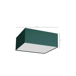Sklep Kaja Zielona lampa sufitowa, prostokątny plafon MLP7875 z serii VERDE | Kaja Oświetle