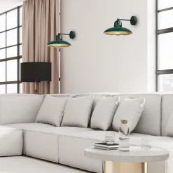 Sklep Kaja Zielono-złota lampa ścienna, na jedną żarówkę MLP7707 z serii FELIX | Kaja Oświe