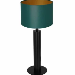 Sklep Kaja Zielono-złota lampa nocna, czarna podstawa LX 3666 z serii TABLE LAMPS