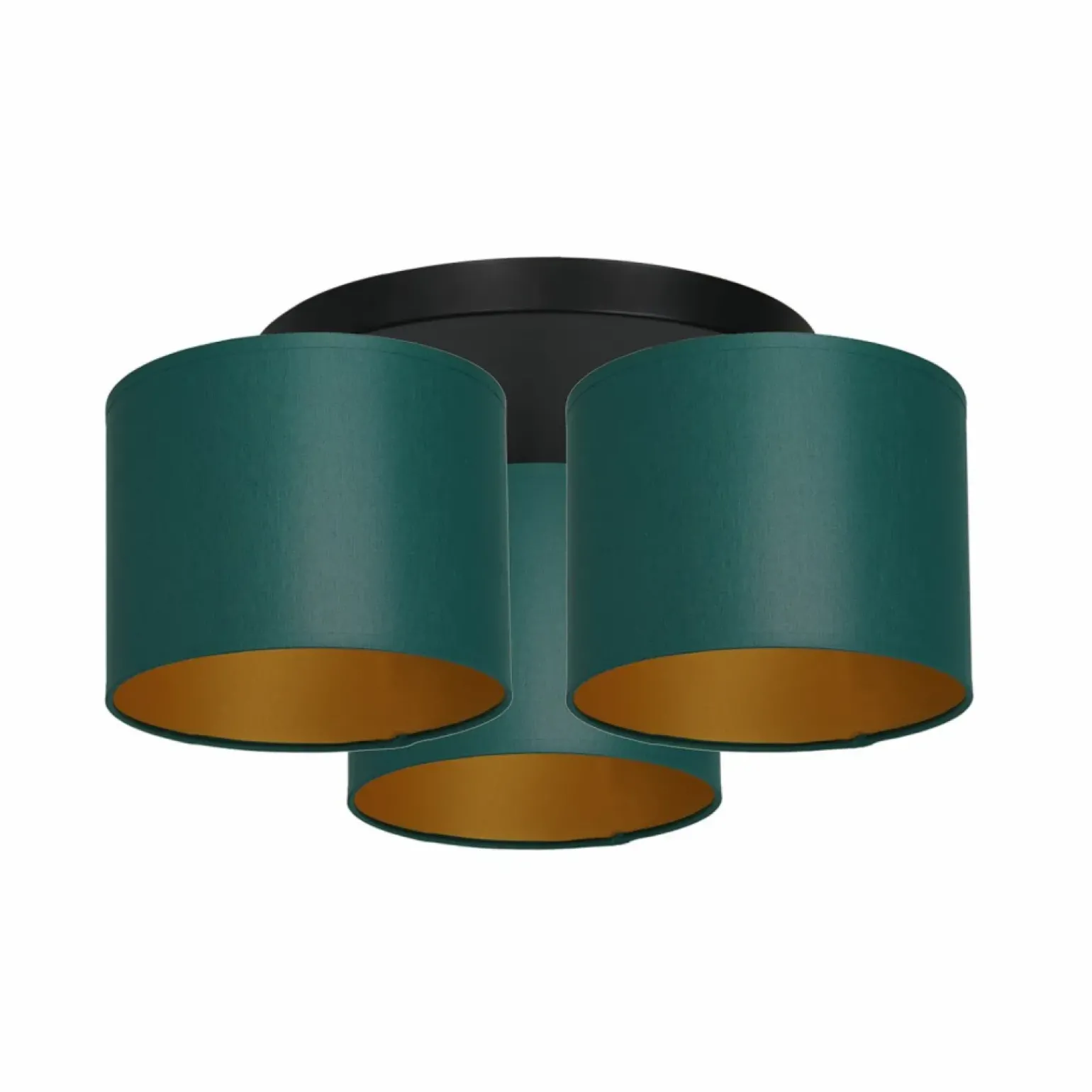 New Zielono-złota lampa sufitowa, trzy abażury LX 3545 z serii ARDEN Żyrandole Nowoczesne