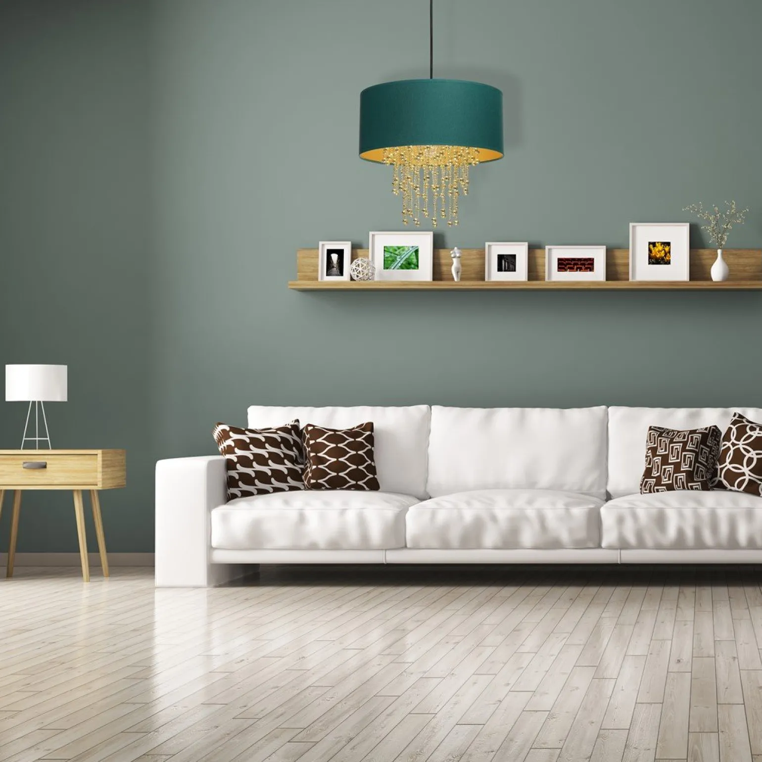 Sklep Kaja Zielono-złota lampa wisząca z kryształkami MLP6451 z serii ALMERIA | Kaja Oświet