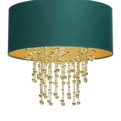 Sklep Kaja Zielono-złota lampa wisząca z kryształkami MLP6451 z serii ALMERIA | Kaja Oświet