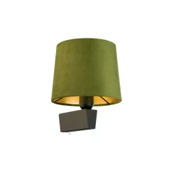 Sklep Kaja Zielony kinkiet ze złotym wnętrzem abażuru 8198 | Kaja Oświetlenie