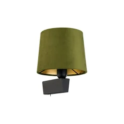 Sklep Kaja Zielony kinkiet ze złotym wnętrzem abażuru 8198 | Kaja Oświetlenie