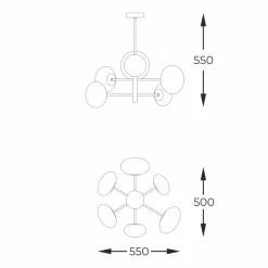 Hot Złota, błyszcząca lampa sufitowa do salonu ZM 1197 OMI | Kaja Żyrandole Nowoczesne