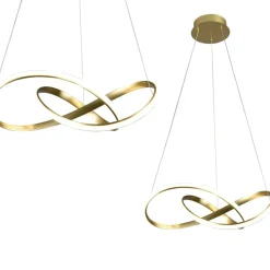 Best Złota, dekoracyjna lampa wisząca LED do salonu ML6772 CAPPIO | Kaja Żyrandole Nowoczesne