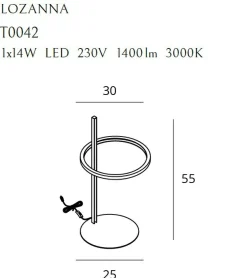 Sklep Kaja Złota, elegancka lampka stołowa LED MX T0042 LOZANNA | Kaja