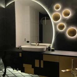 Sklep Kaja Złota lampa ścienna ⌀26cm LP-8102/1C-18W GD PLATILLO | Kaja