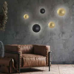 Sklep Kaja Złota lampa ścienna ⌀26cm LP-8102/1C-18W GD PLATILLO | Kaja