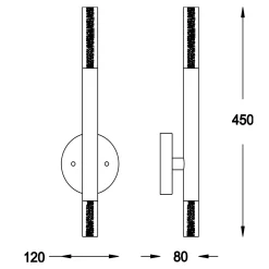 Sklep Kaja Złota lampa ścienna w kształcie tuby W0461-02E-F7F7 ONE | Kaja