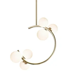 Store Złota lampa na sztywnym zwisie P0454-06Q-F7AA MOLECULE | Kaja Żyrandole Nowoczesne