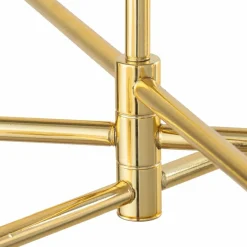 Store Złota lampa na sztywnym zwisie z białymi kulami TK 4736 z serii SARIUS Żyrandole Nowoczesne