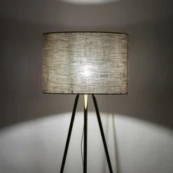 Sklep Kaja Złota lampa podłogowa z abażurem TK 16036 UMBERTO LINEN GOLD | Kaja